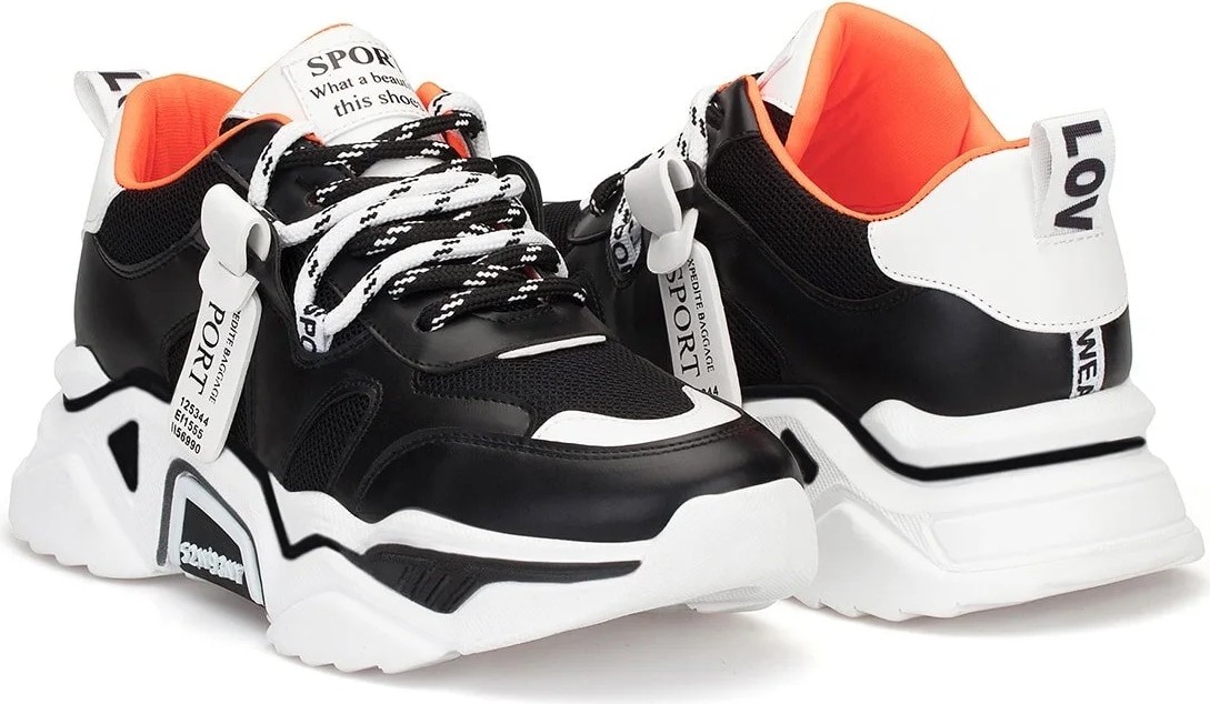 Dark Seer DS.PMD239K2051 Beyaz Siyah Kadın Sneaker Günlük Spor Ayakkabı görsel 3