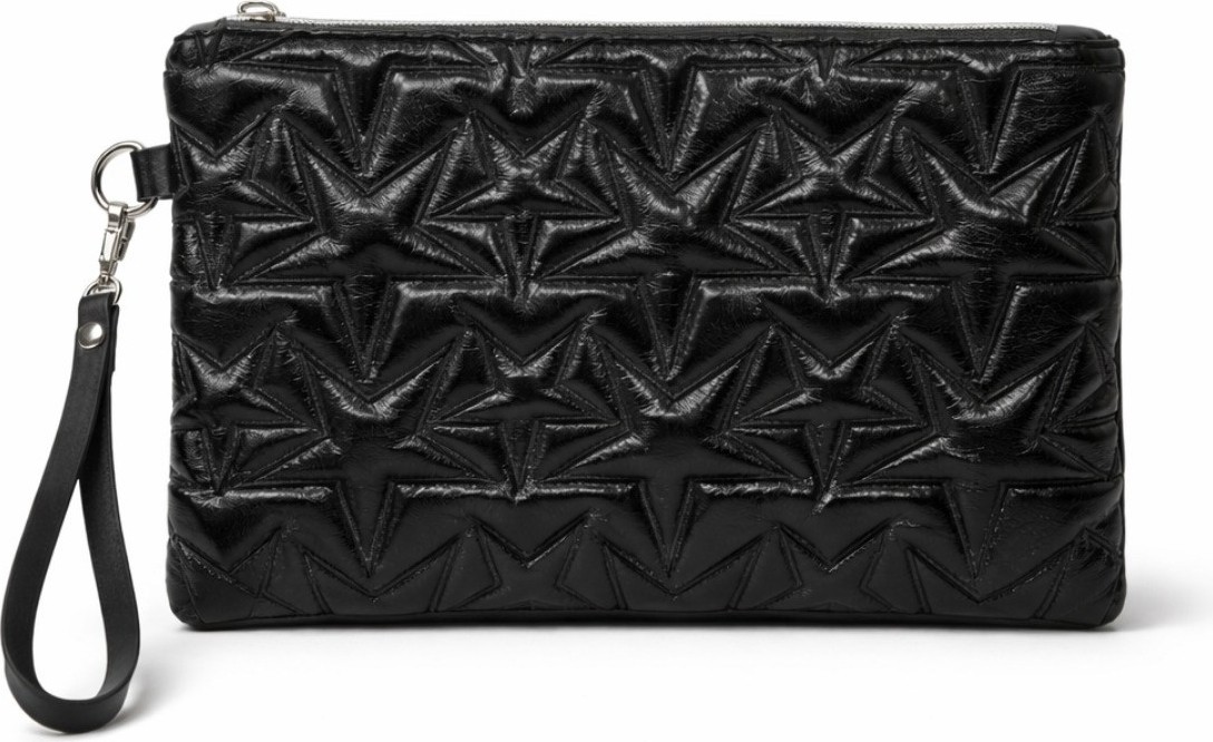 Adelina Bags 2'li Çanta Paketi Yıldız Desenli Portföy El Çantası Bilek Askılı Clutch Çanta görsel 5