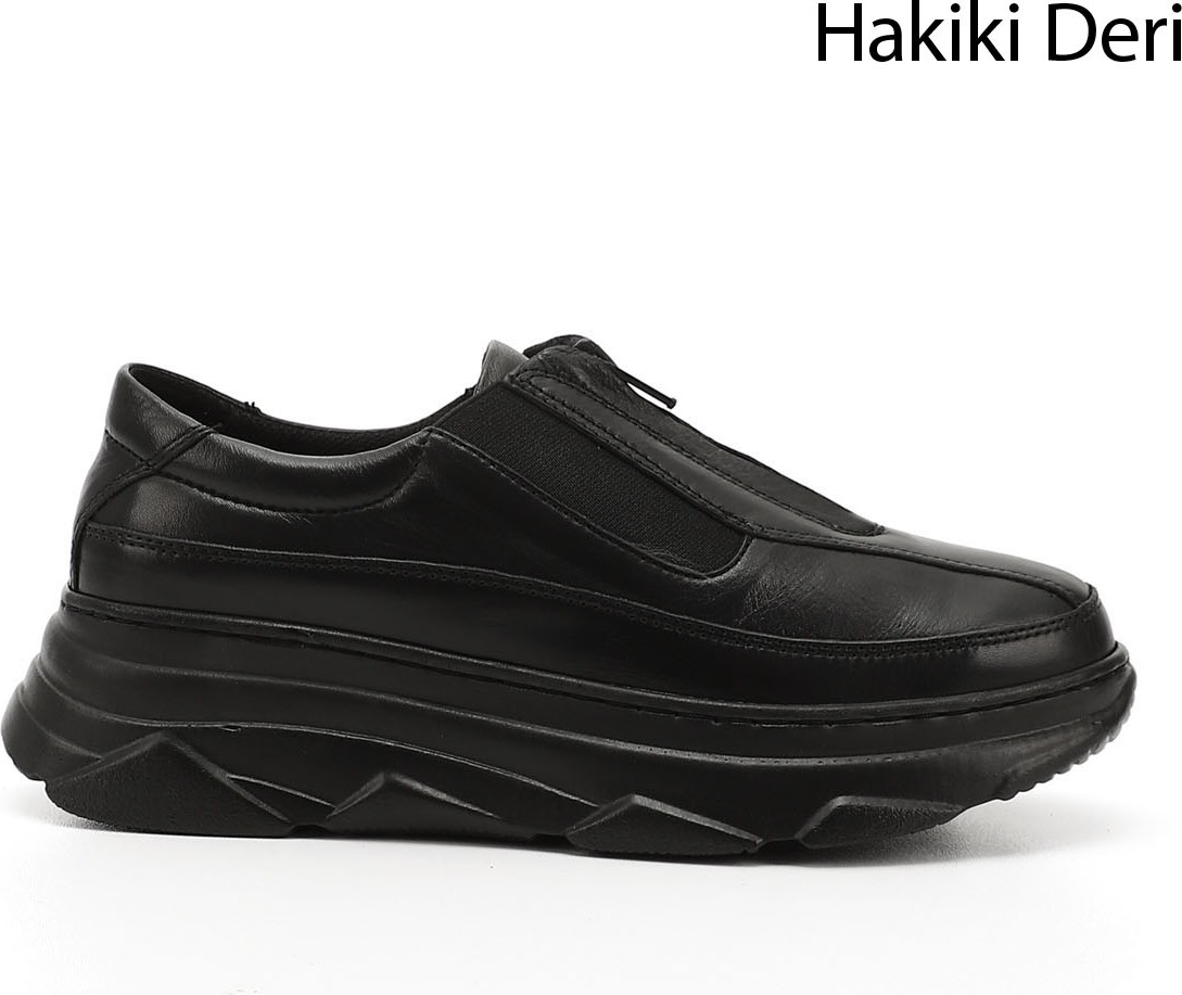 Gönderi(r) Kadın Antik Bej Fermuarlı Dolgu Taban Hakiki Deri Sneaker görsel 6