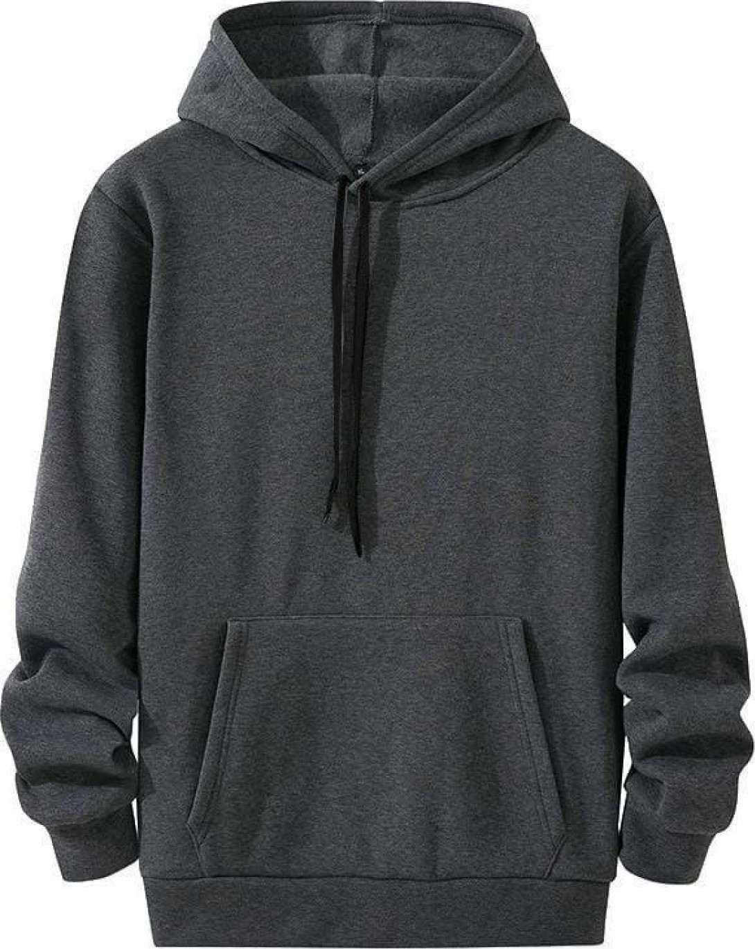 Hace Bazaar Kadın Kapüşonlu Kanguru Cepli 3 Iplik Pamuklu Oversize Hoodie Sweatshirt - Füme