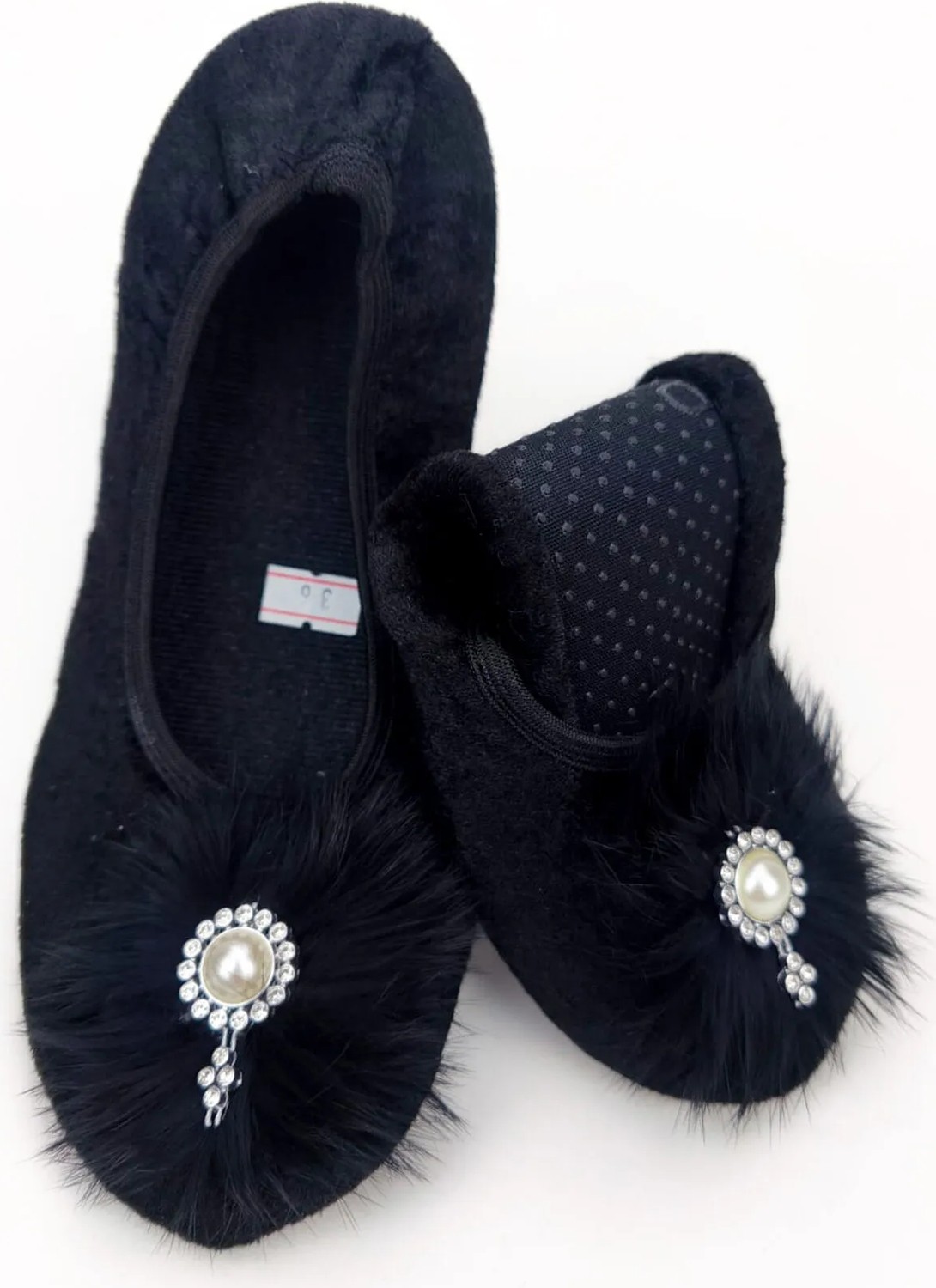 Ceyda Shoes Süslü Kadife Ev,hac Tavaf Umre Babeti, Hediye, Günlük Babet,tüylü Babet, Panduf, Patik, Gösteri Pisi Pisi görsel 5