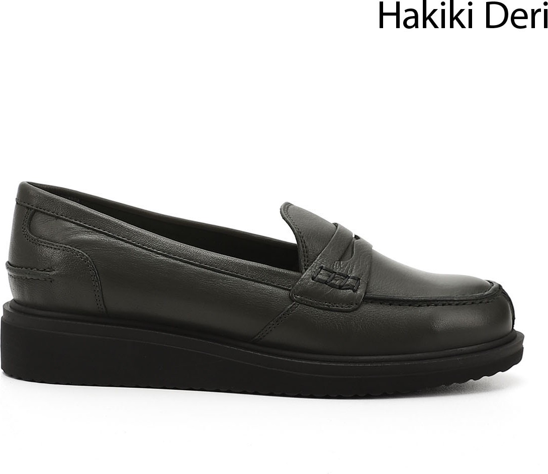 Gönderi(r) Kadın Dolgu Taban Hakiki Deri Loafer Ayakkabı