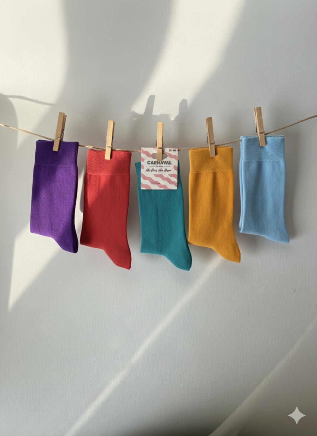Carnaval Socks 5’li Pastel Renkli Çorap Moda Kutusu, Unisex Premium Çorap Seti