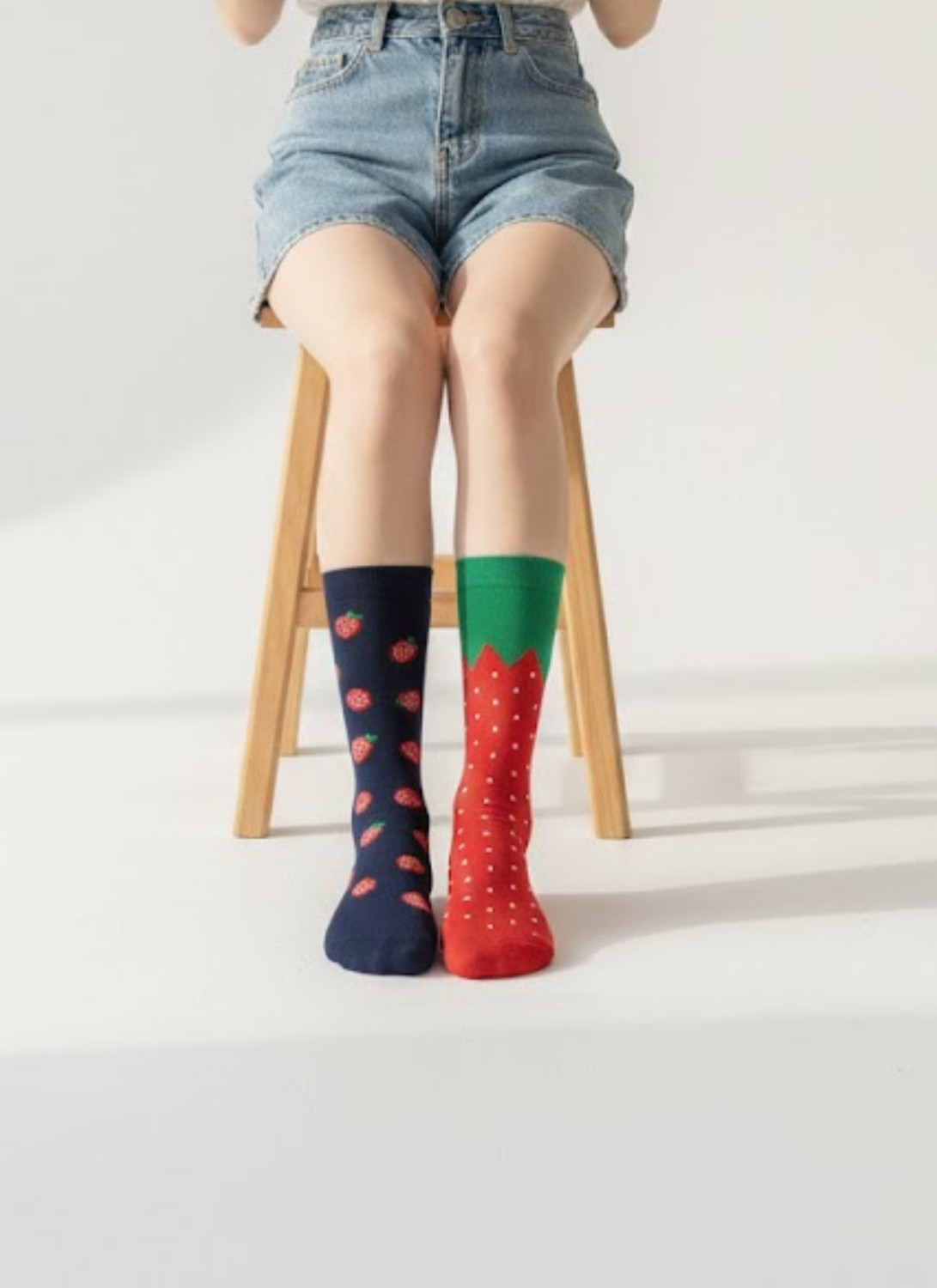 Carnaval Socks Sağlı Sollu Çilek Desenli Soket Çorap 2’li Set, %85 Pamuk, 36-42 Numara (2 Çift) görsel 4