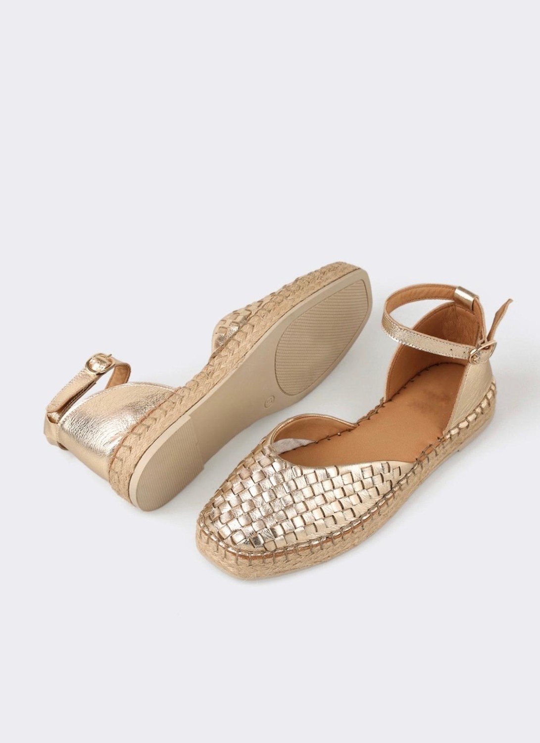Butik Noble Shoes Hakiki Deri Kadın Espadrilsandalet görsel 3