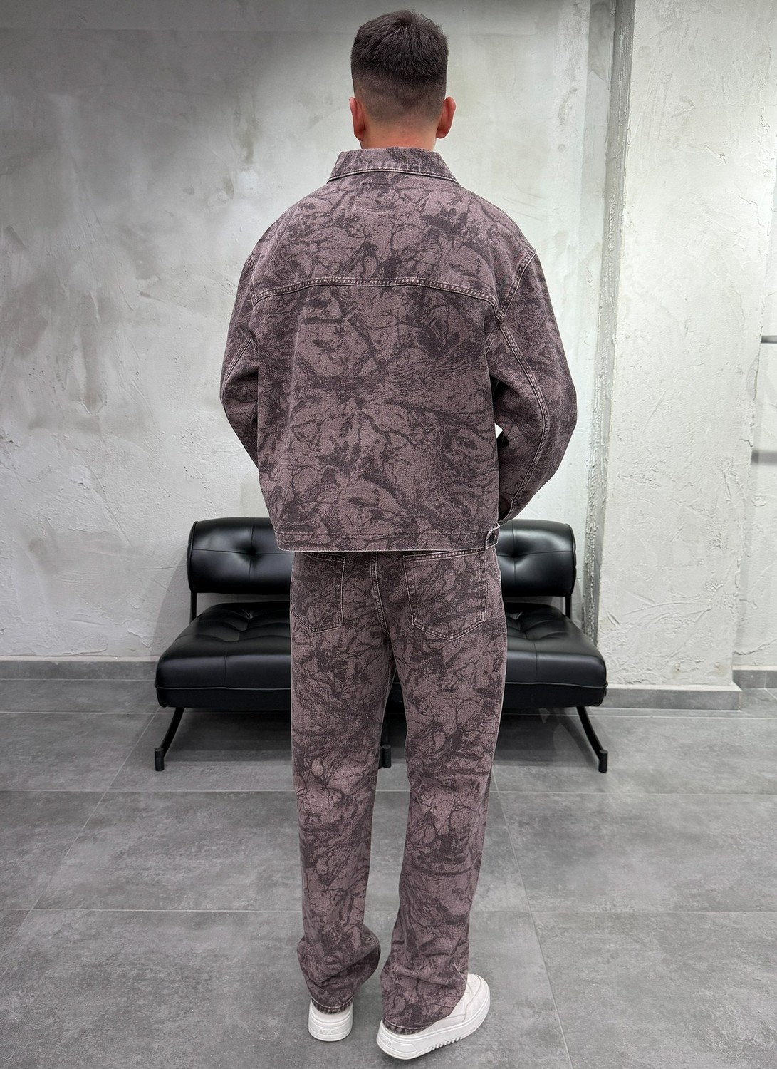 Difransel Jeans Mega Cepli Desenli Kahve Denim Takım görsel 5
