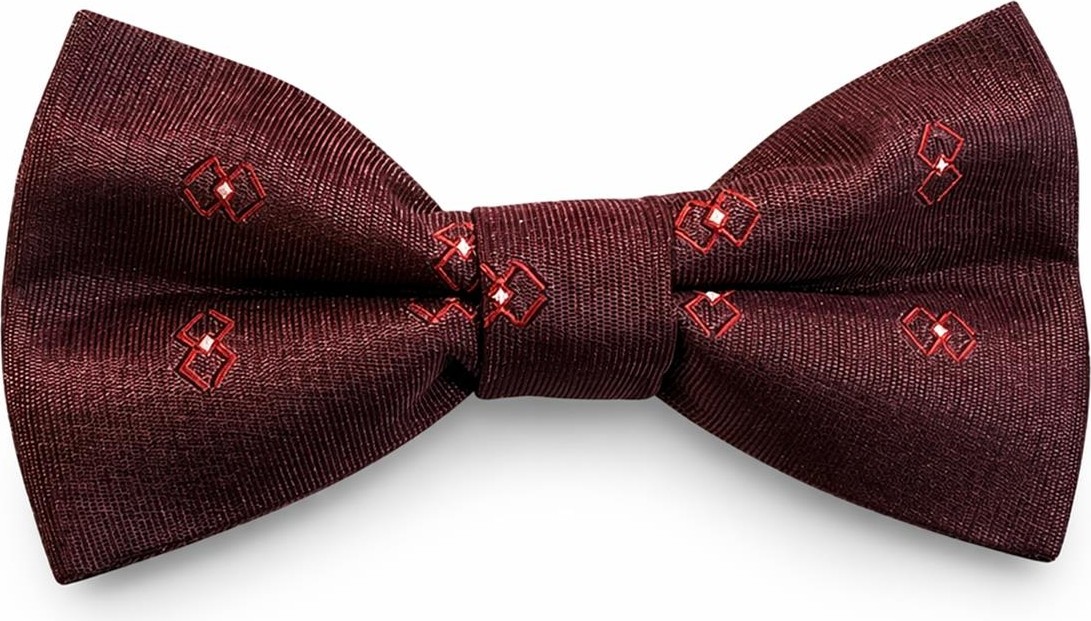 Kravatkolik Bordo Motif Ipek Papyon SB184 görsel 5