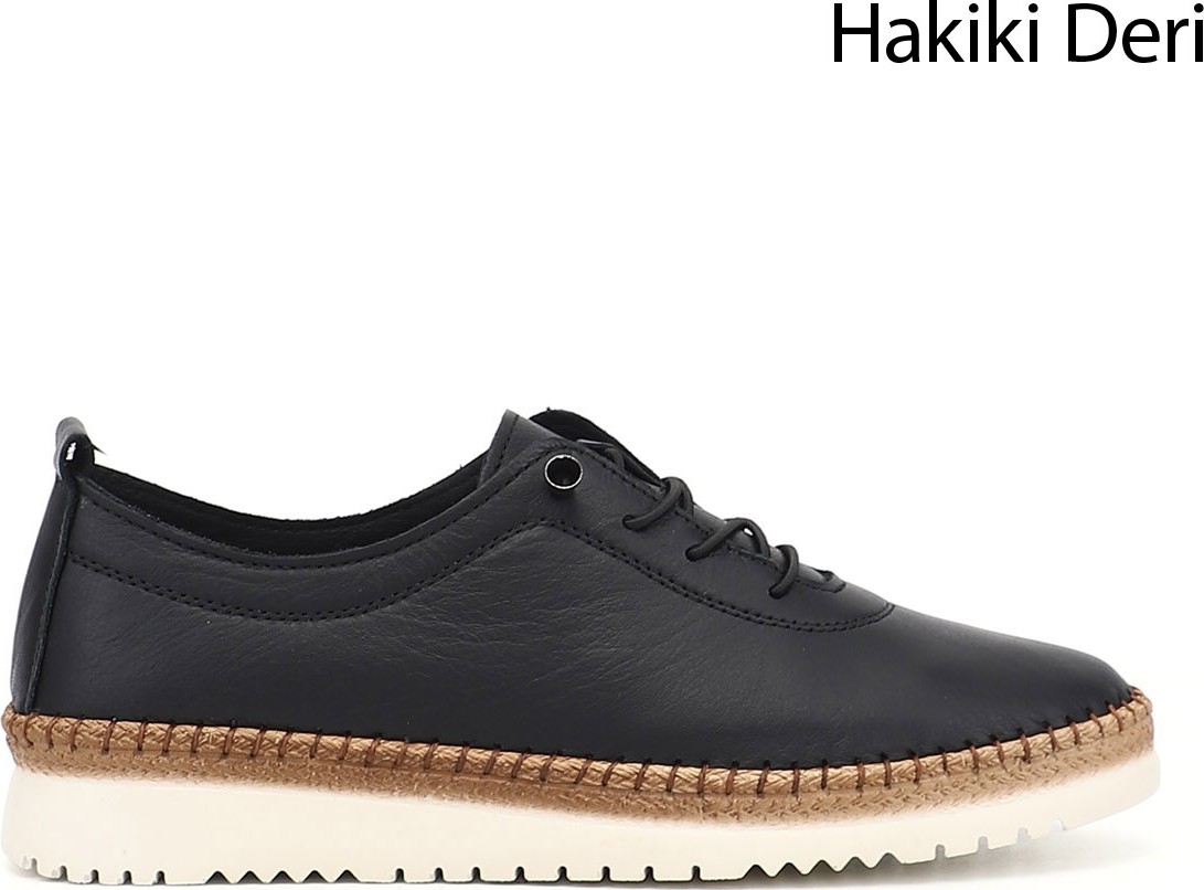 Gönderi(r) Kadın Siyah Bağcıklı Hakiki Deri Comfort Ayakkabı görsel 7