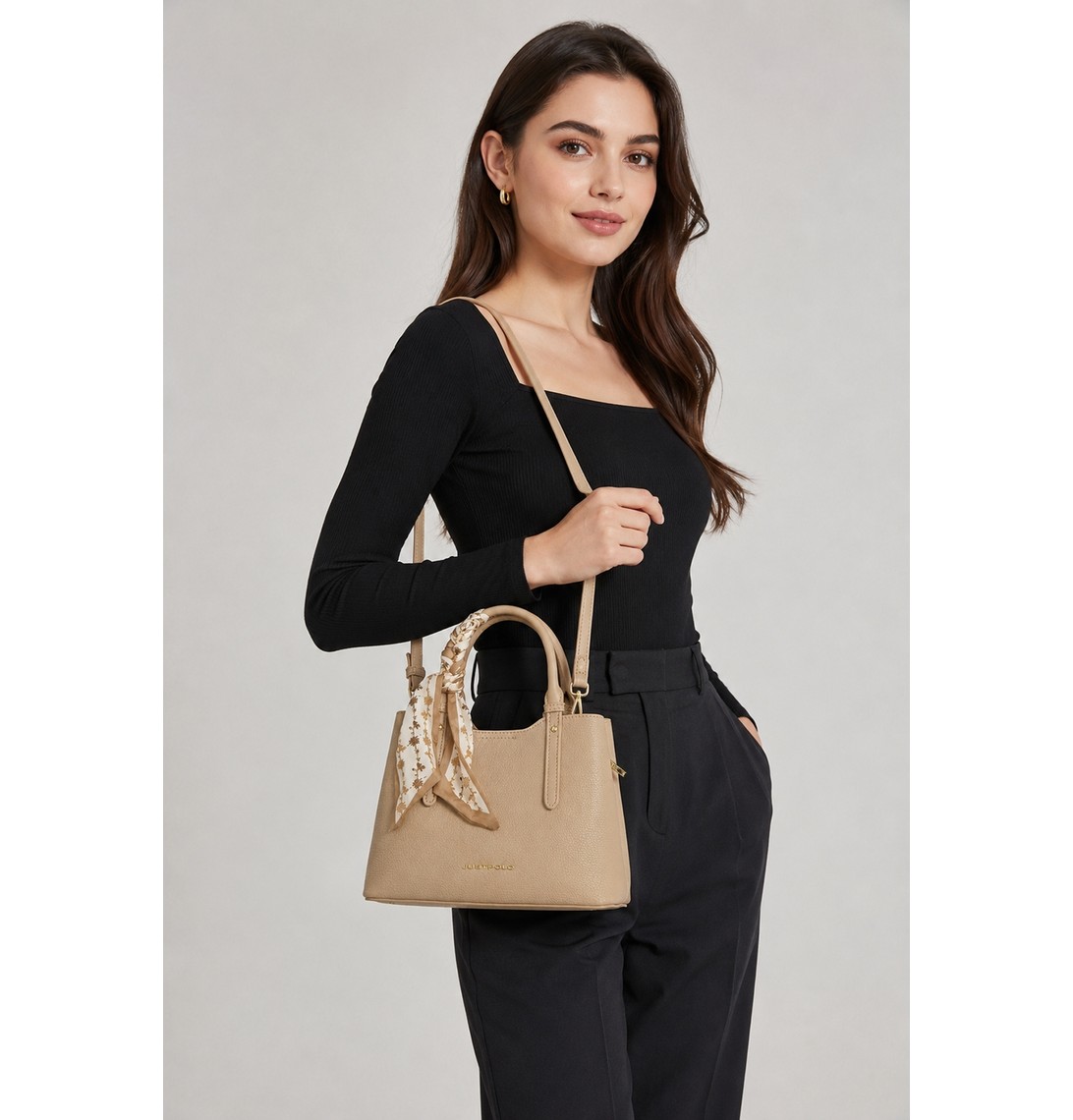 Just Polo Çapraz Askılı Kadın Çantası Krem 10068 görsel 5