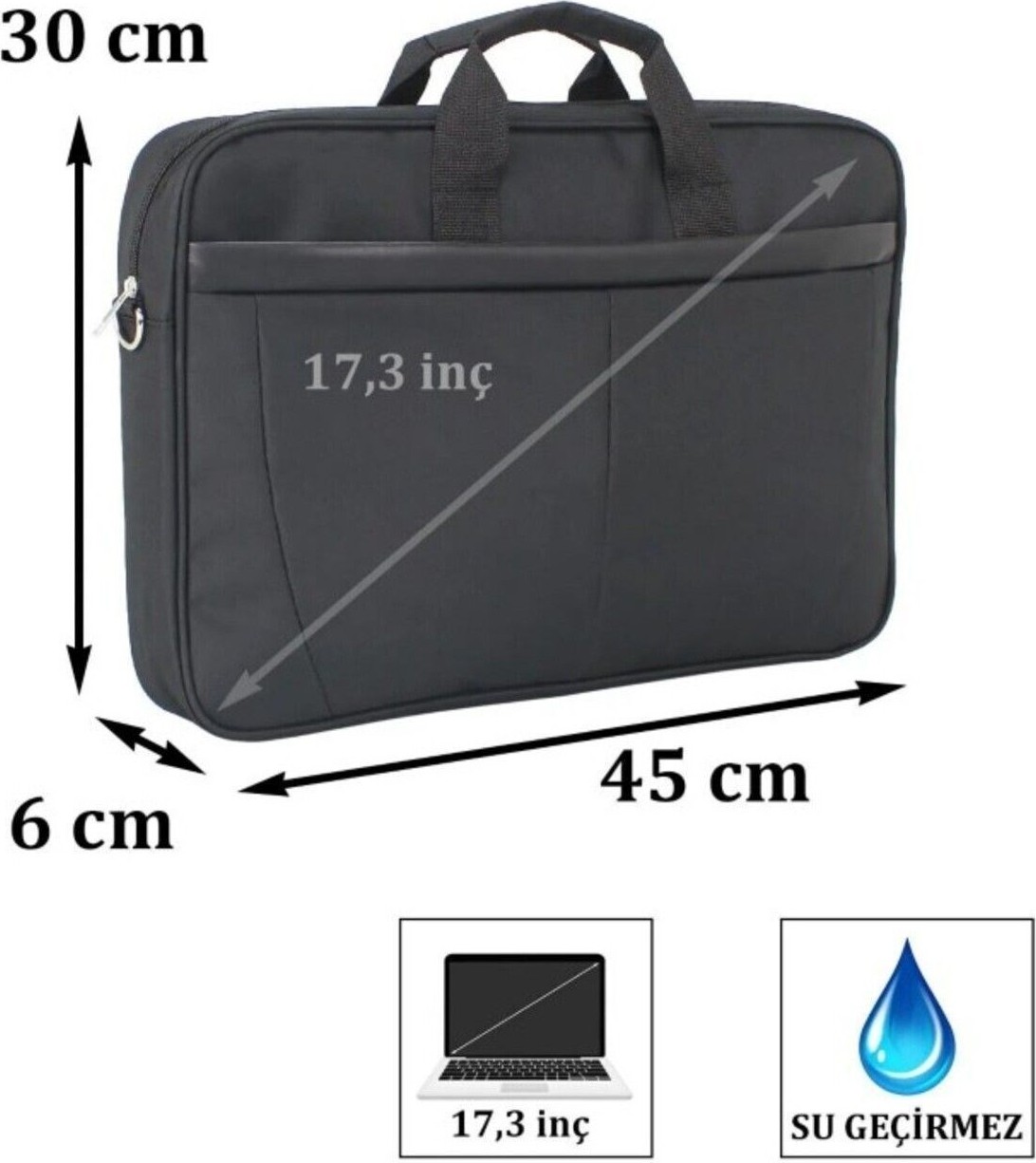 Case Club 2117 Büyük Boy 17,3 Inç Laptop Evrak Çantası Darbe Emici Koruma Su Geçirmez Kumaş görsel 4