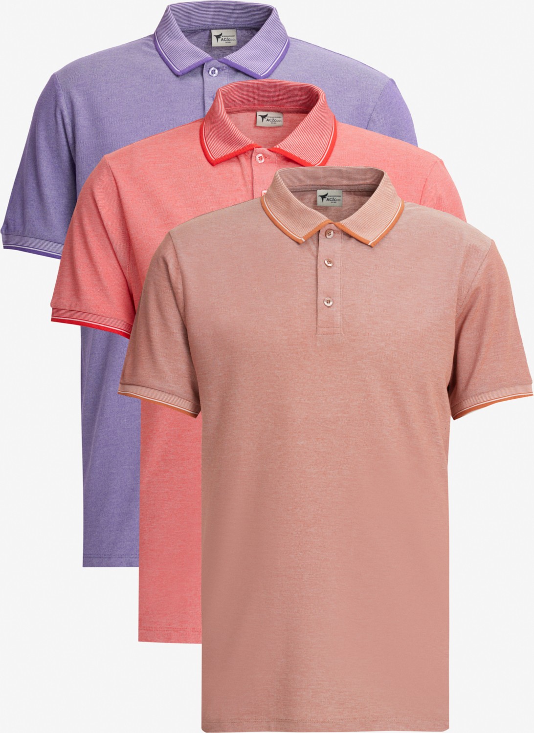 Altınyıldız Classics Erkek Sarı Beyaz-gri-nar Çiçeği 3'lü Çekmeyen Pamuklu Slim Fit Kıvrılmaz Polo Yaka Tişört