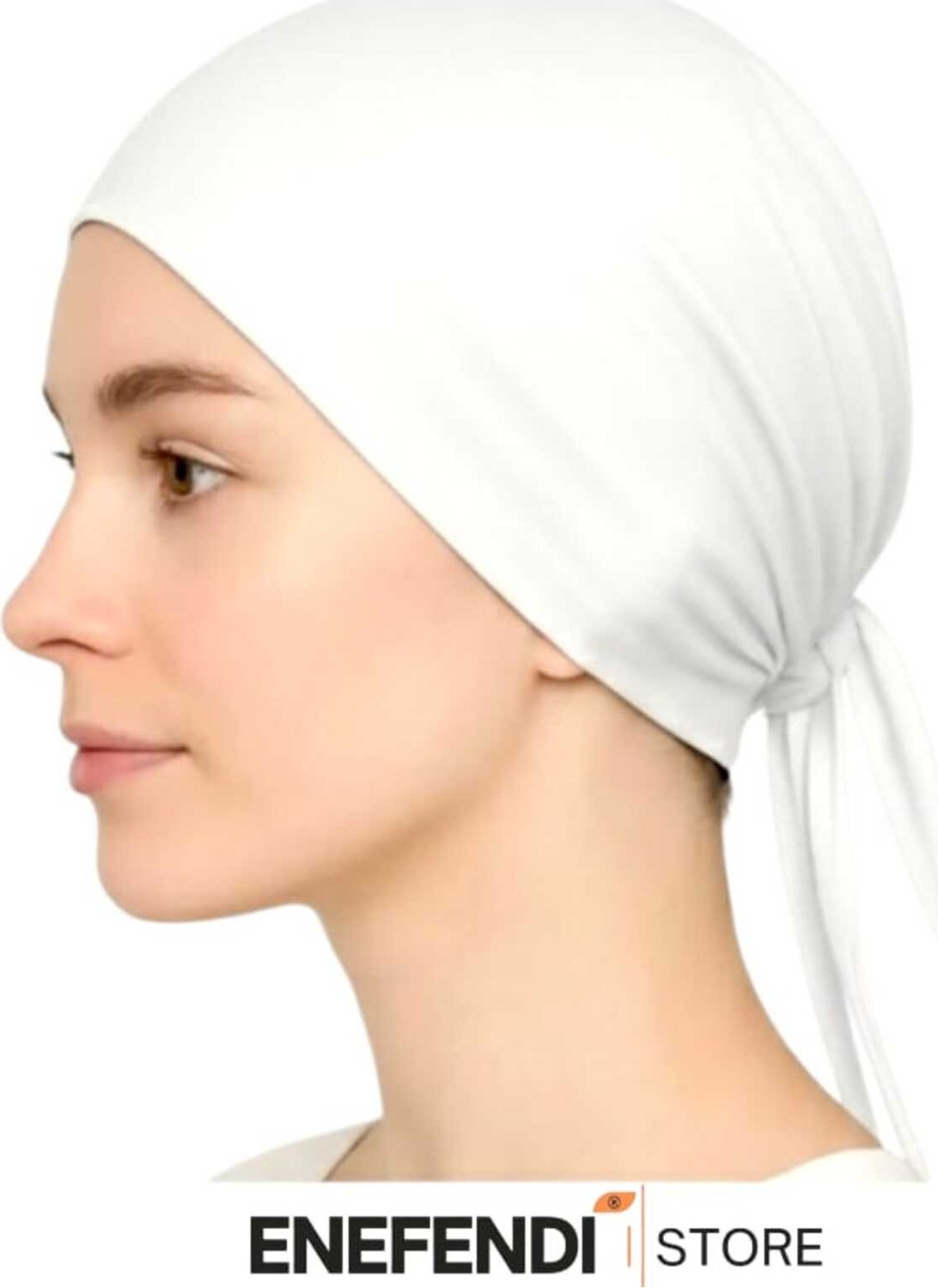 NF ND ENEFENDİ Silikonlu Düz Bone | Kaymayan Tesettür Hijab Iç Bone, Dikişsiz Beyaz Rahat ve Şık Kullanım görsel 3