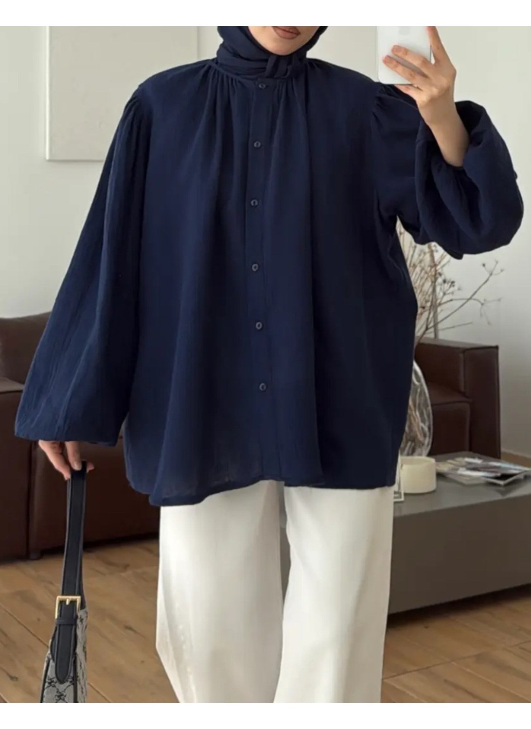 Salisburys Molly Nelly Kadın Oversize Muslin Gömlek görsel 3