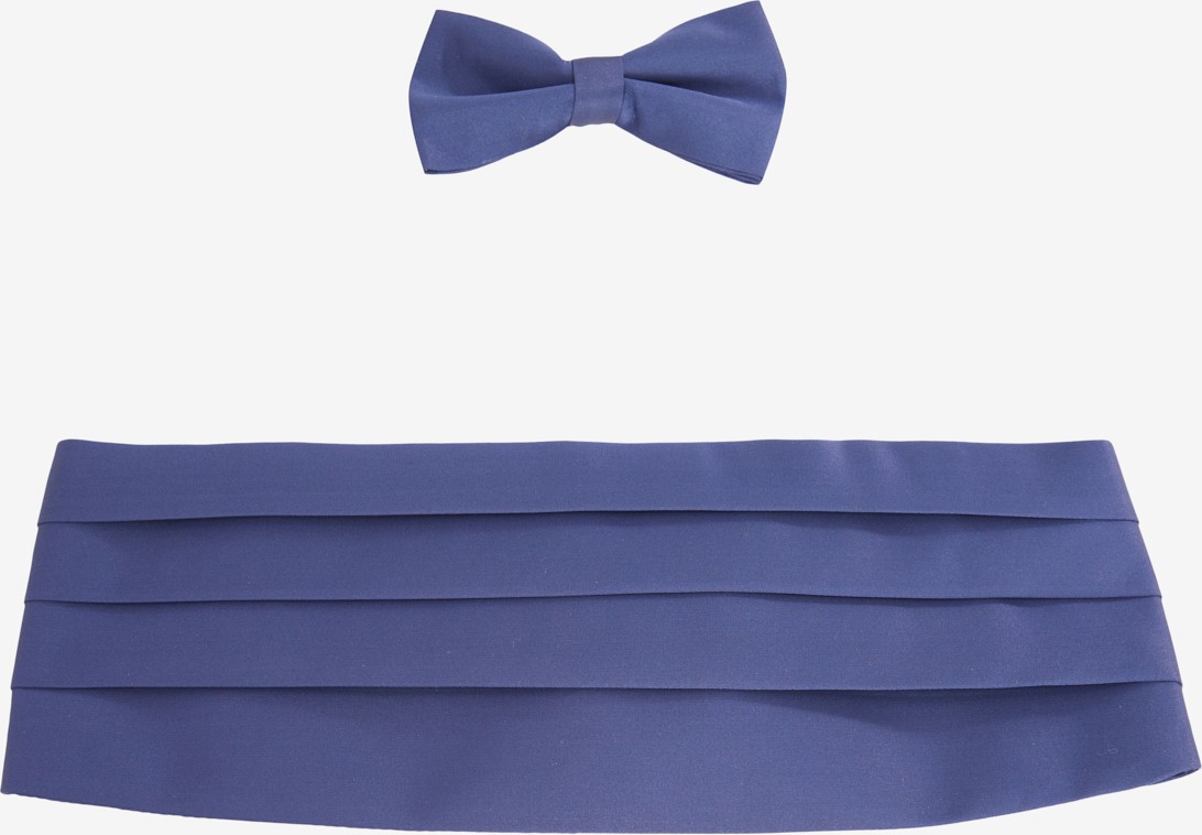 Altınyıldız Classics Erkek Lacivert Saten Papyon&Kuşak Set Düz Desenli Polyester Malzeme ile Şık