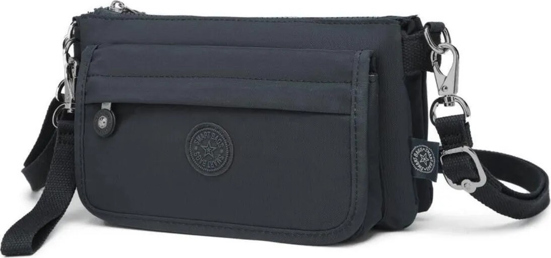 Smart Bags Kadın Postacı Çantası Minik Boy Krinkıl Kumaş 1191 Su Geçirmez Siyah görsel 6