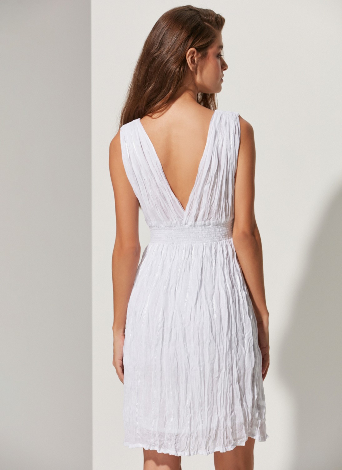 White by Nature Beyaz Kadın Plaj Elbisesi WBN3125-STD görsel 4