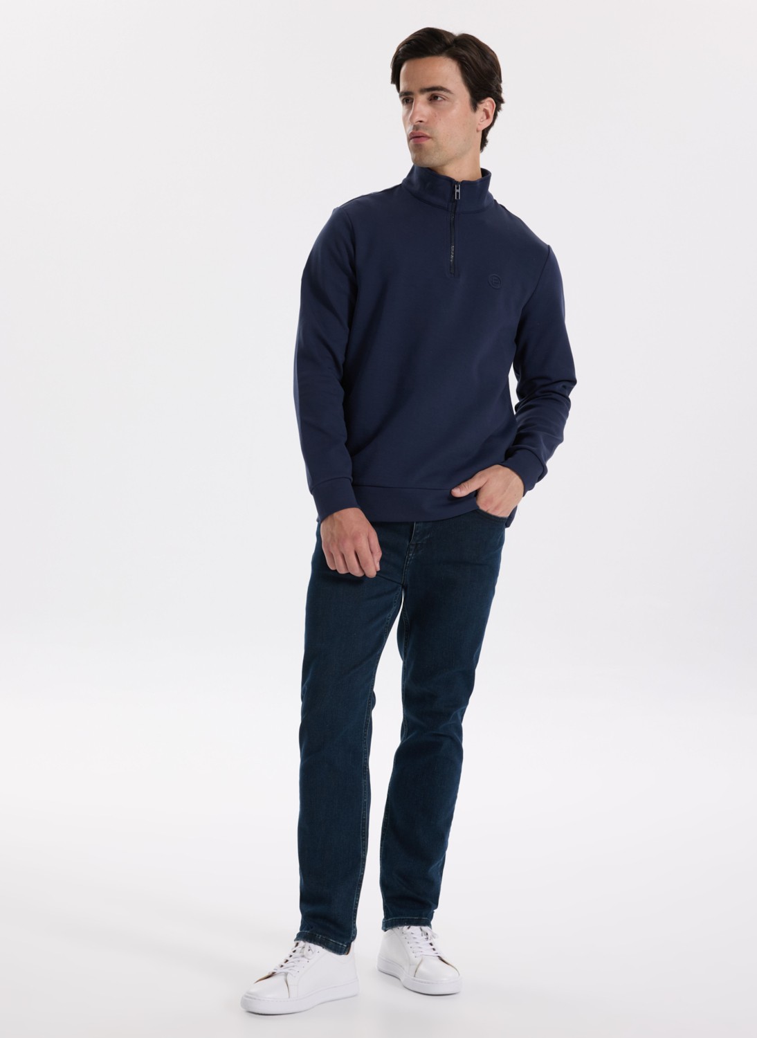 Fabrika Normal Bel Normal Paça Slim Fit Koyu Lacivert Erkek Denim Pantolon F5WM-PNT 2855