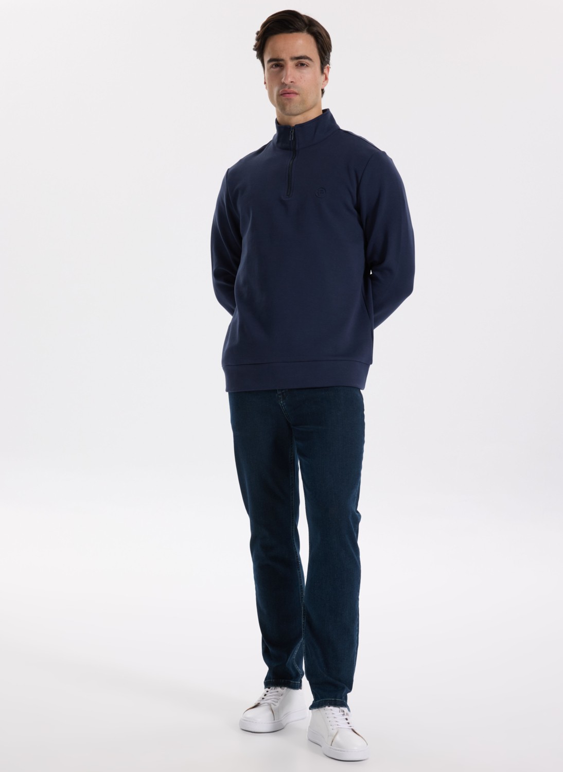 Fabrika Normal Bel Normal Paça Slim Fit Koyu Lacivert Erkek Denim Pantolon F5WM-PNT 2855 görsel 2