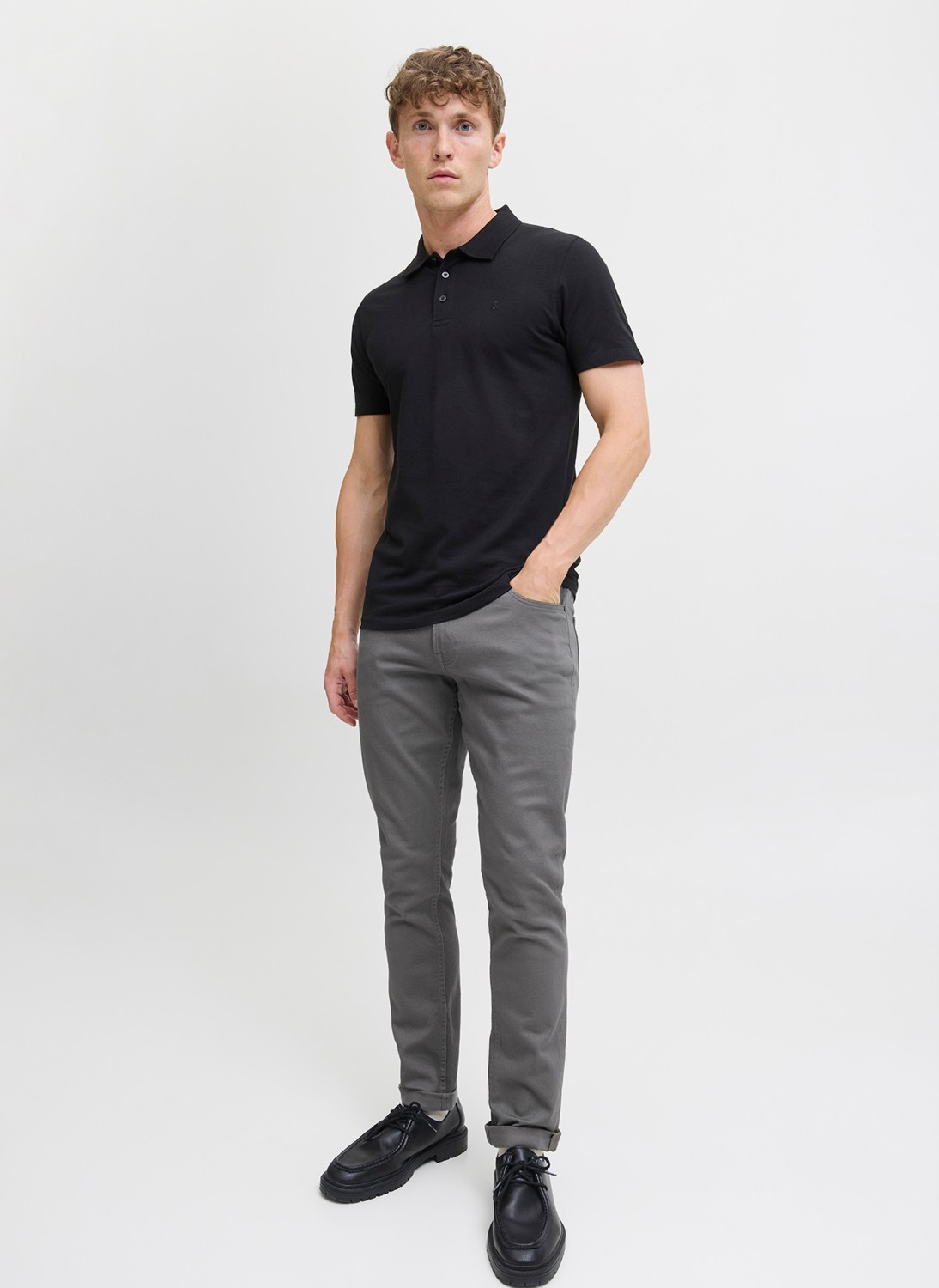 Jack & Jones Normal Bel Slim Fit Gri Erkek Denim Pantolon 12279182_JPSTGLENN Orıgınal 014