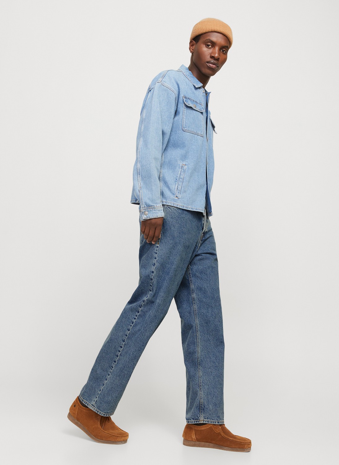 Jack & Jones Mavi Baggy Denim Pantolon %100 Pamuk Normal Bel Özellikli 12269484_JJIALEX Jjorıgınal Sq 060 görsel 2