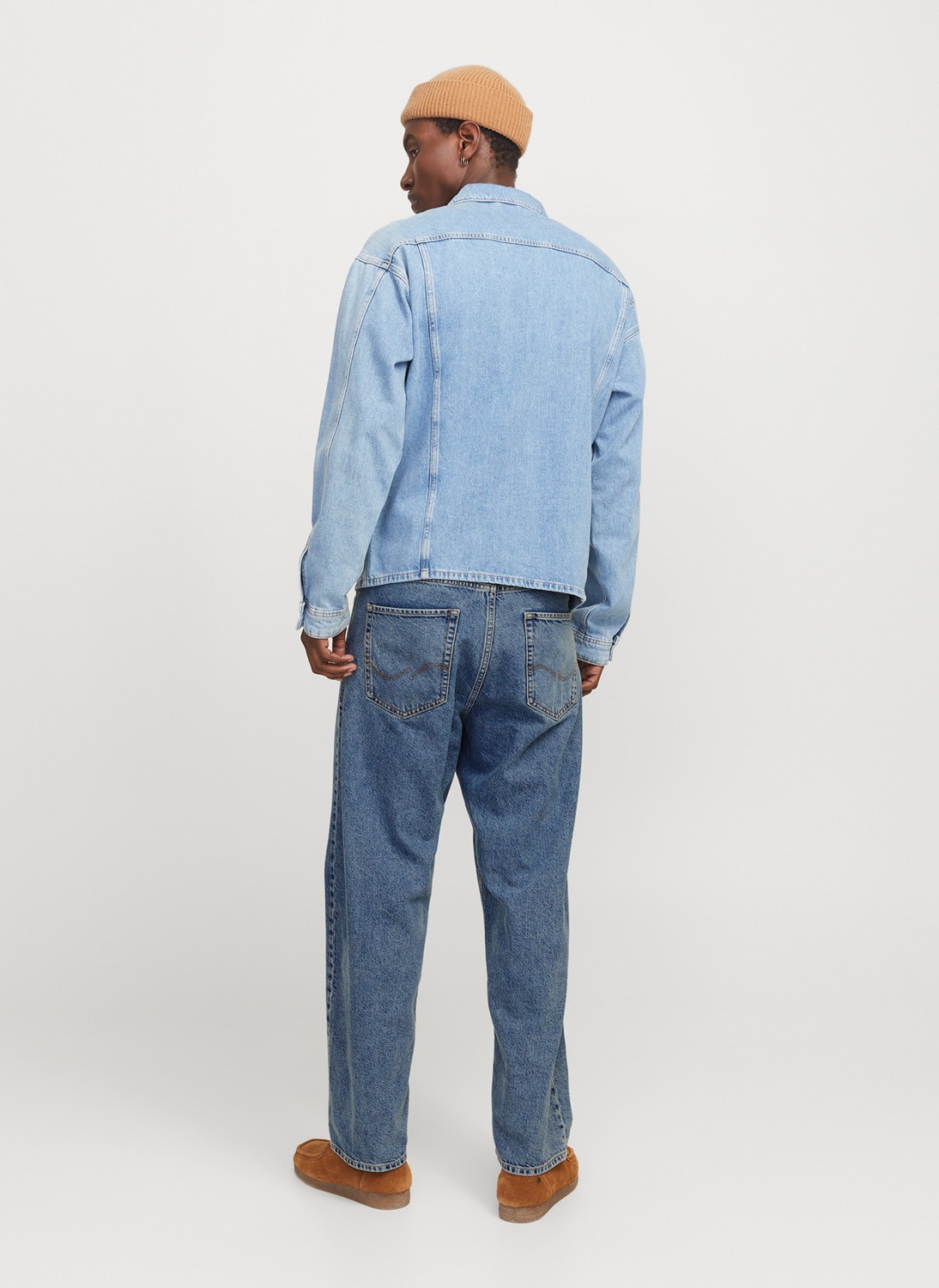 Jack & Jones Mavi Baggy Denim Pantolon %100 Pamuk Normal Bel Özellikli 12269484_JJIALEX Jjorıgınal Sq 060 görsel 5