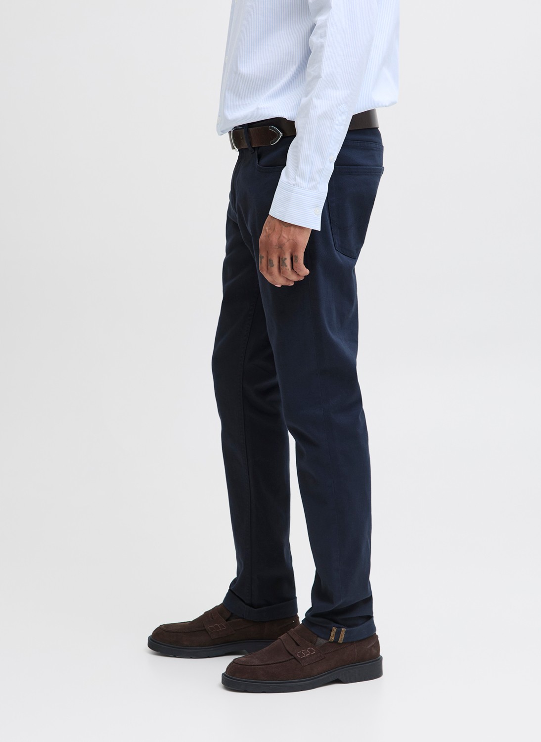 Jack & Jones Normal Bel Slim Fit Lacivert Erkek Denim Pantolon 12279182_JPSTGLENN Orıgınal 014 görsel 2