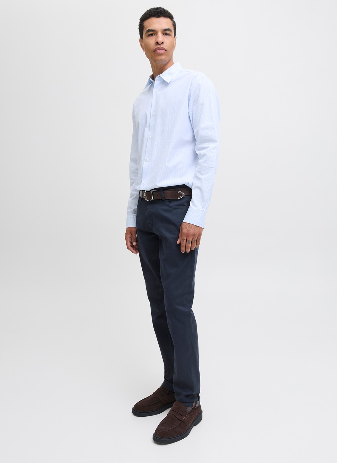 Jack & Jones Normal Bel Slim Fit Lacivert Erkek Denim Pantolon 12279182_JPSTGLENN Orıgınal 014 görsel 3