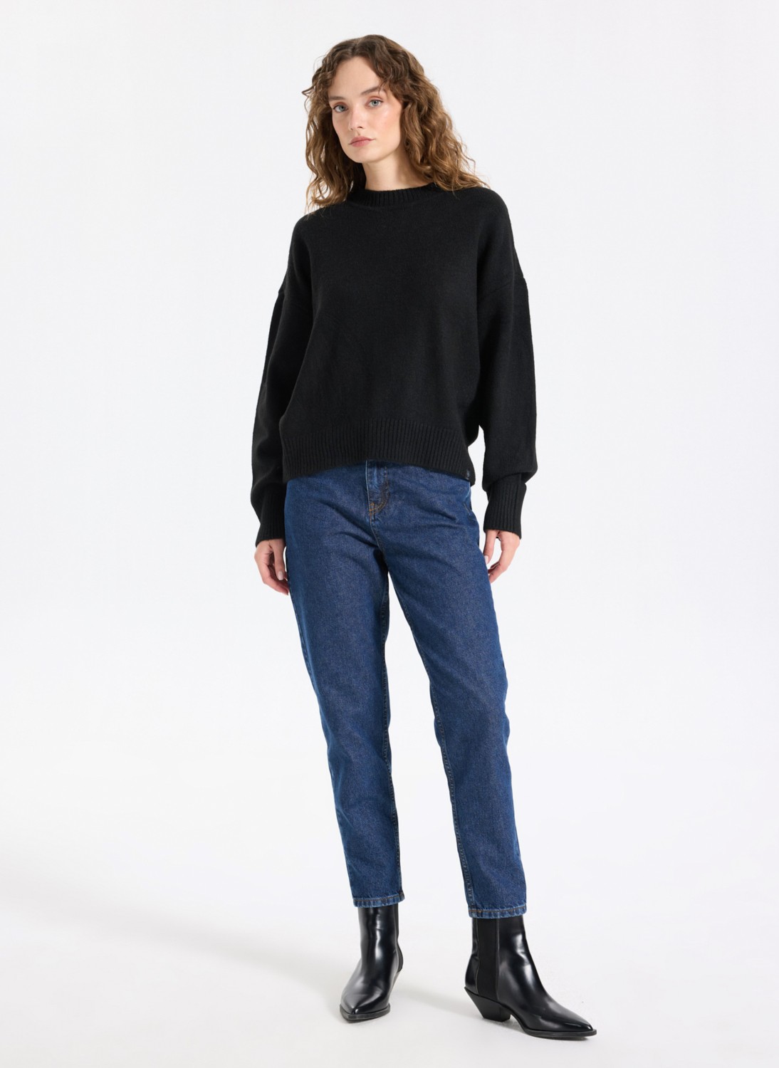 Jeep Yüksek Bel Düz Paça Mom Fit Indigo Kadın Denim Pantolon J5WL-PNT7030 görsel 2
