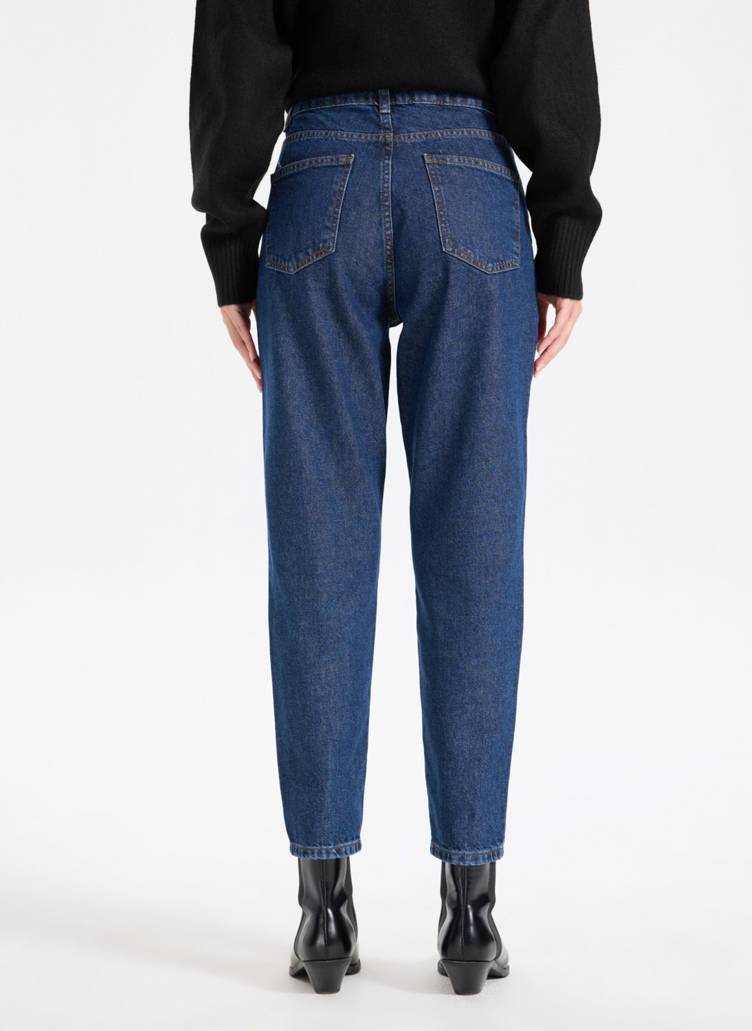 Jeep Yüksek Bel Düz Paça Mom Fit Indigo Kadın Denim Pantolon J5WL-PNT7030 görsel 5
