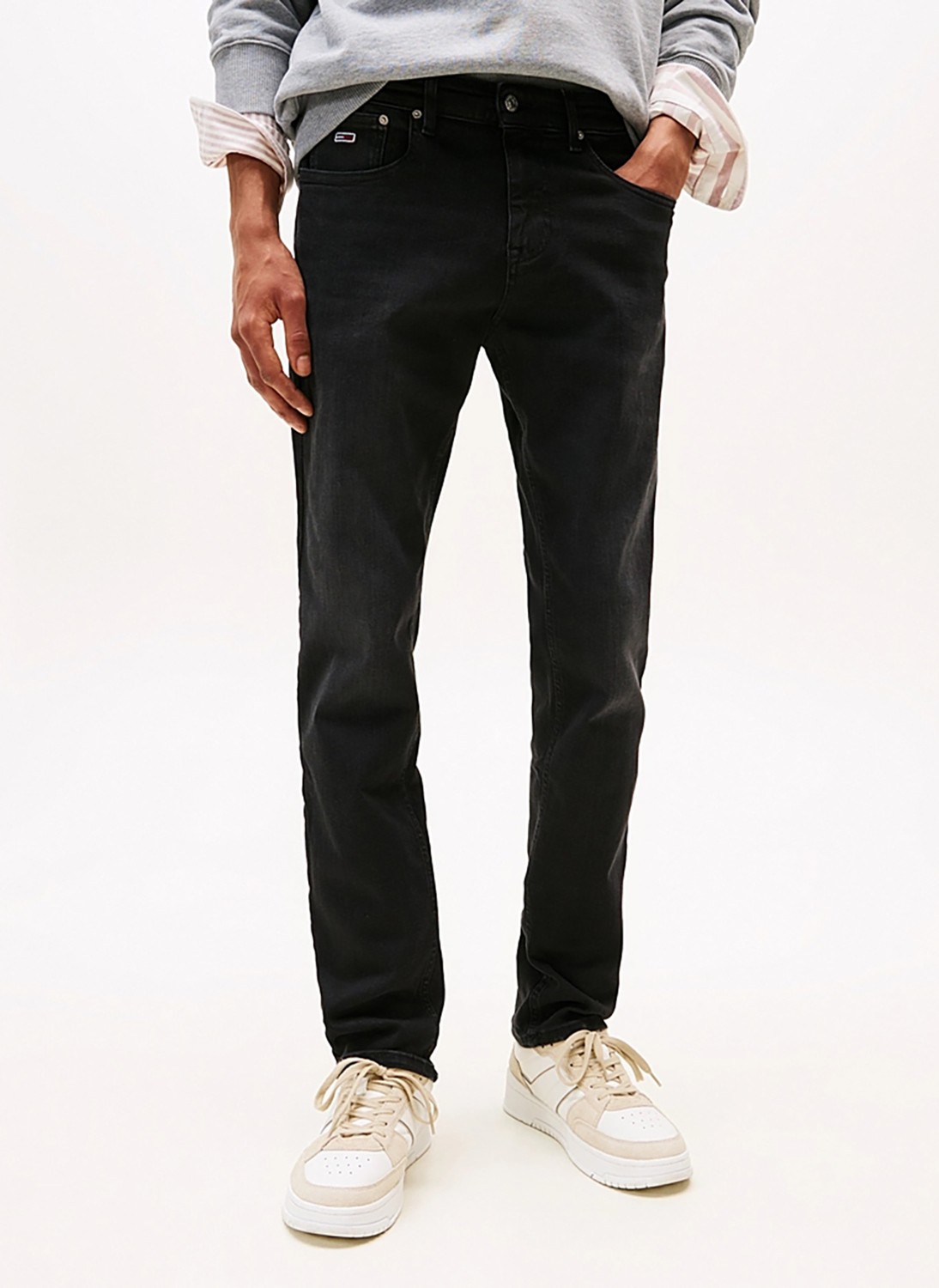 Tommy Jeans Normal Bel Siyah Erkek Denim Pantolon DM0DM218881BZ Scanton Slım AI3385 görsel 2