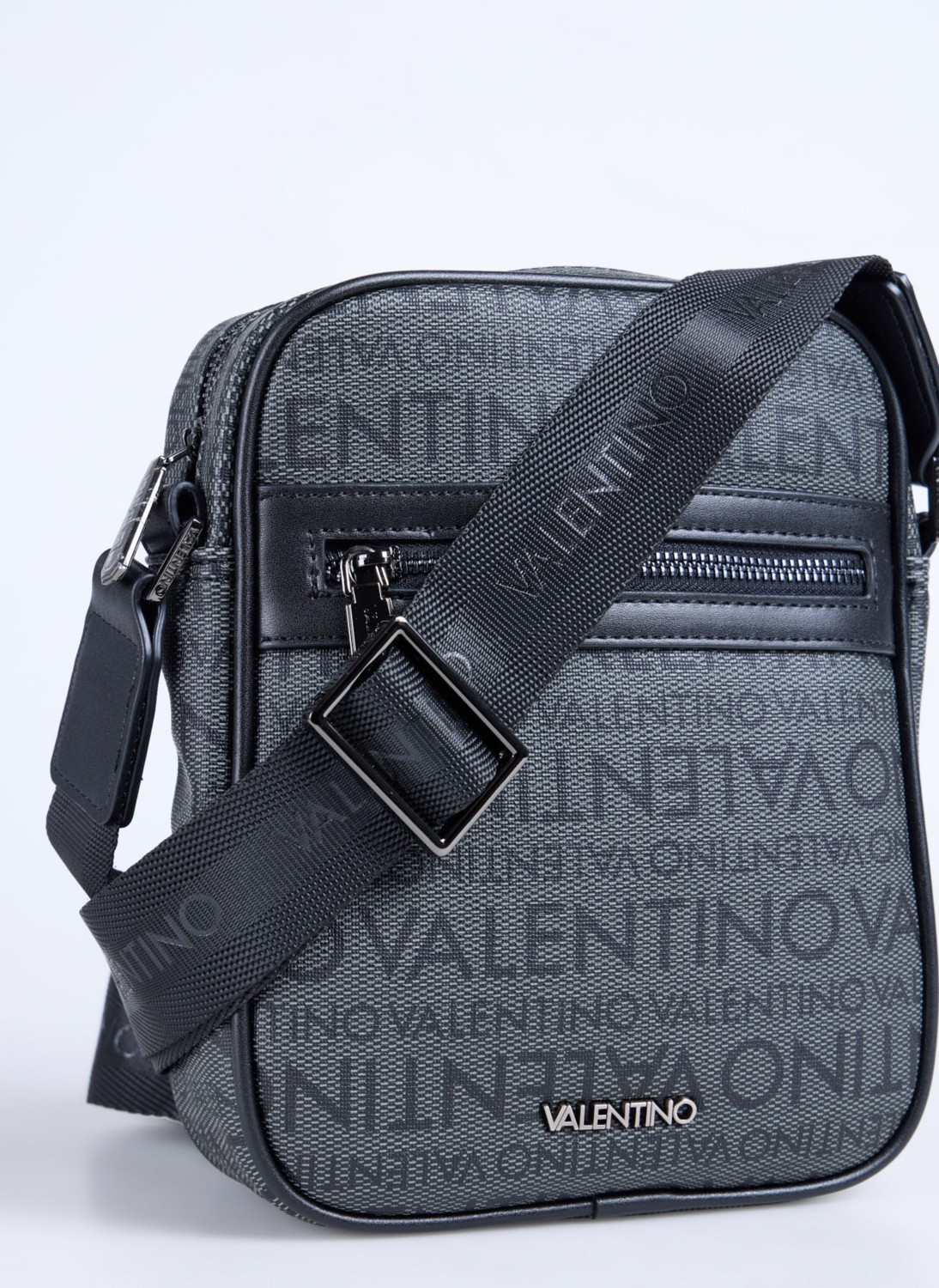 Valentino Garavani Valentino Gri - Siyah Erkek Postacı Çantası Bıllıon görsel 5