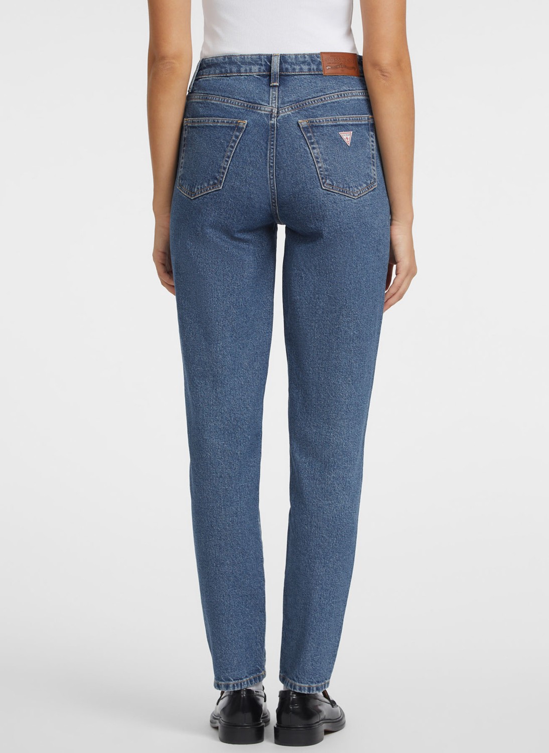 Guess Jeans Yüksek Bel Düz Paça Relaxed Mavi Kadın Denim Pantolon Guess Jeans Kadın Relaxed Fit Jean görsel 4