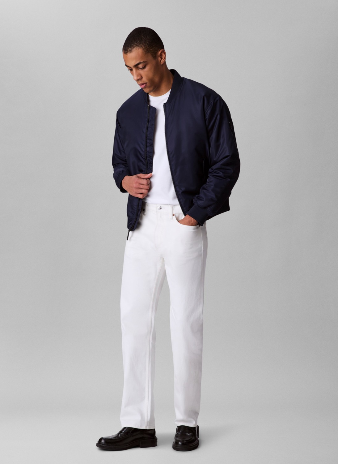 Calvin Klein Jeans Normal Bel Straight Beyaz Erkek Denim Pantolon LV04LB781GASN Stndrd Strght Chalk W görsel 2