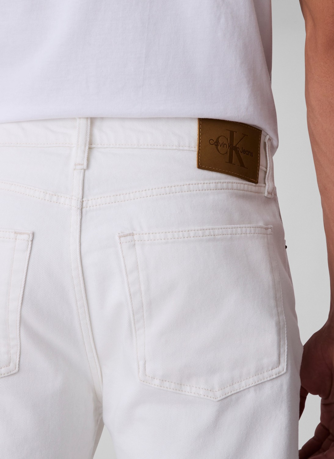 Calvin Klein Jeans Normal Bel Straight Beyaz Erkek Denim Pantolon LV04LB781GASN Stndrd Strght Chalk W görsel 4