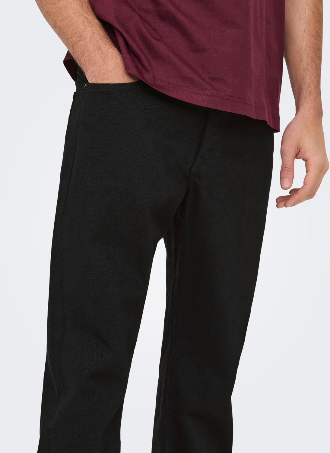 Only & Sons Orta Bel Rahat Siyah Erkek Denim Pantolon Onsedge Stay Black 3425 Azg Dnm Noo görsel 2