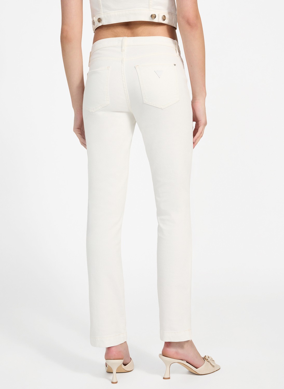 Guess Yüksek Bel Skinny Paça Slim Fit Krem Kadın Denim Pantolon Audrey Kadın Slim Fit Jean görsel 4