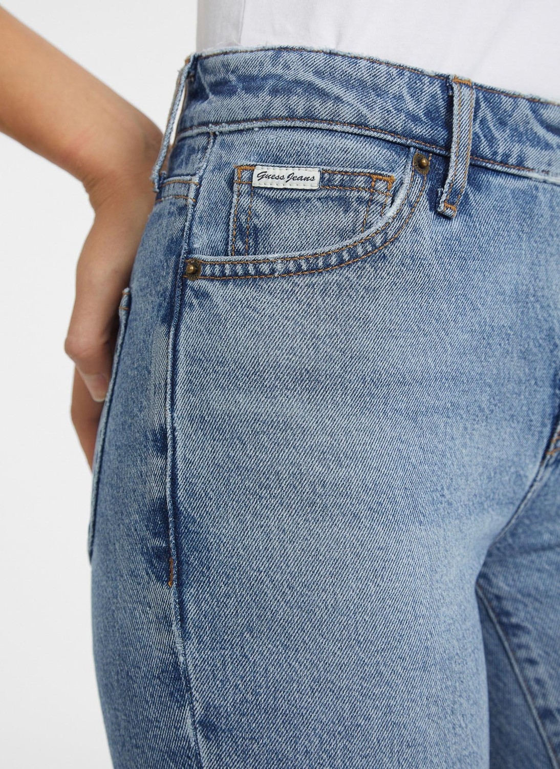 Guess Jeans Yüksek Bel Bootcut Paça Regular Fit Mavi Kadın Denim Pantolon Guess Jeans Kadın Regular Fit Jean görsel 4