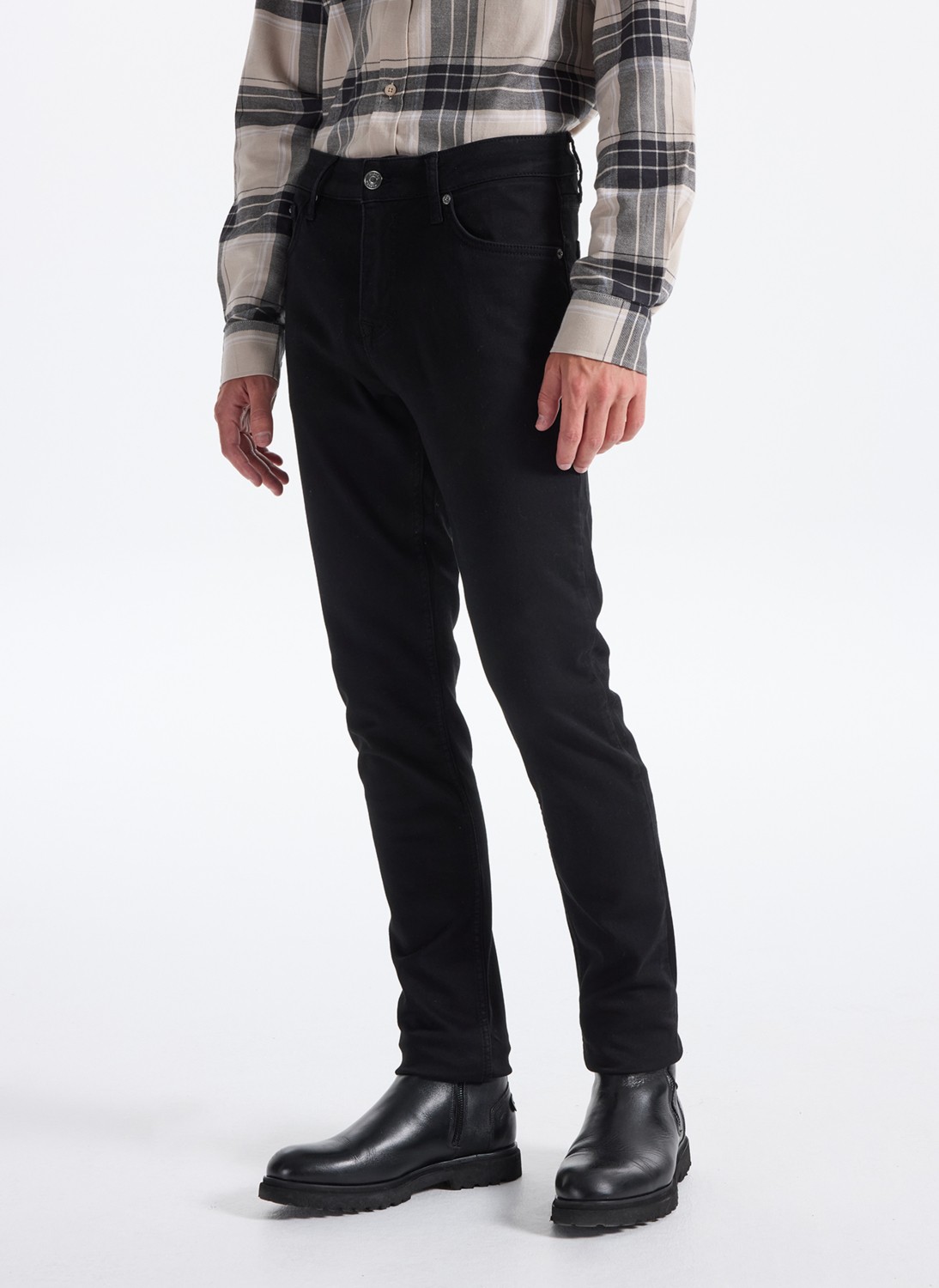 Fabrika Normal Bel Normal Paça Slim Fit Siyah Erkek Denim Pantolon F5WM-PNT 2850