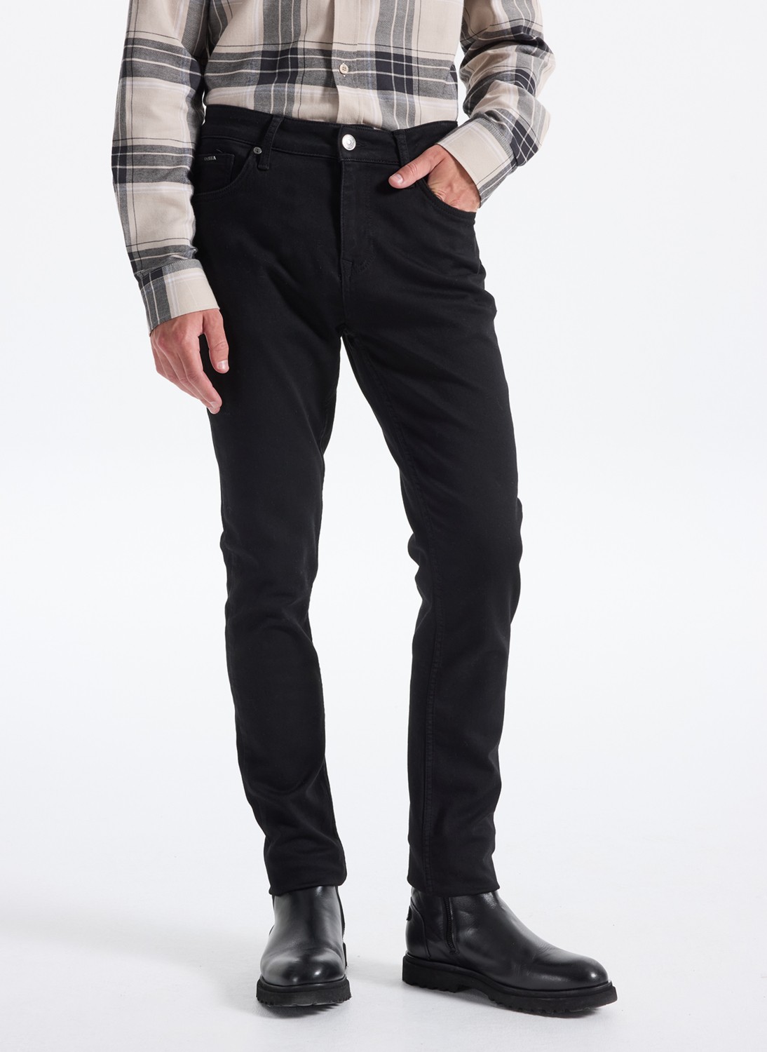 Fabrika Normal Bel Normal Paça Slim Fit Siyah Erkek Denim Pantolon F5WM-PNT 2850 görsel 2