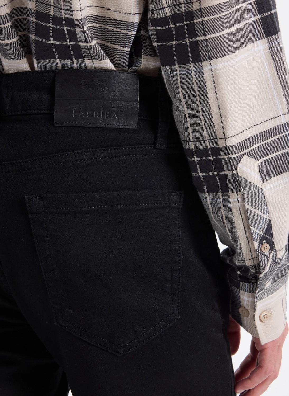Fabrika Normal Bel Normal Paça Slim Fit Siyah Erkek Denim Pantolon F5WM-PNT 2850 görsel 5