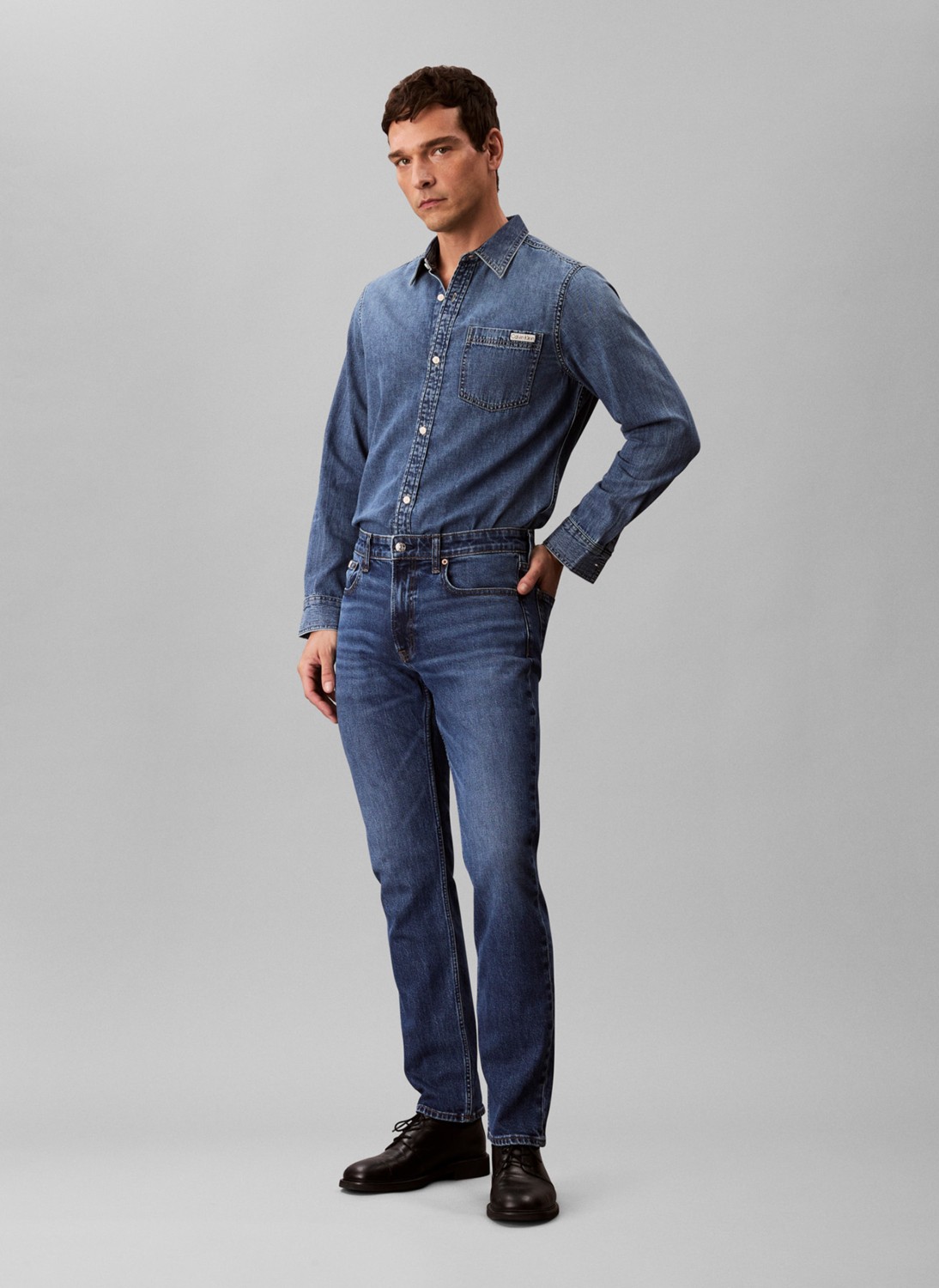 Calvin Klein Jeans Normal Bel Slim Fit Mavi Erkek Denim Pantolon LV04RB735GASA Slım Hampton Jean