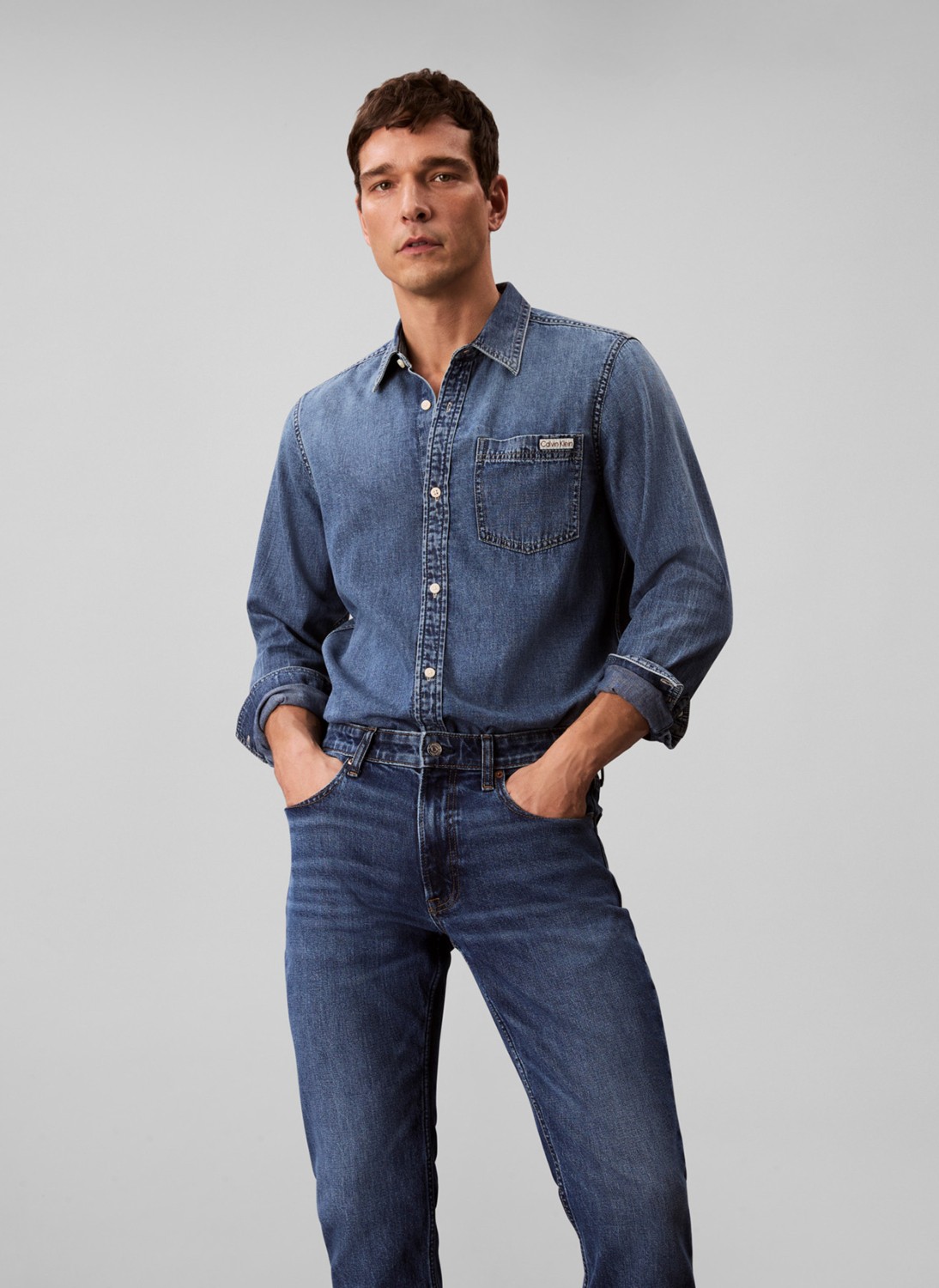Calvin Klein Jeans Normal Bel Slim Fit Mavi Erkek Denim Pantolon LV04RB735GASA Slım Hampton Jean görsel 2