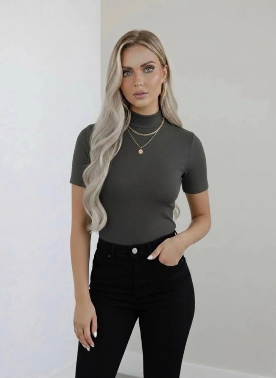Hashtag Kadın Balıkçı Yaka Yarım Kol Body 4'lü Set Viskon Kumaş görsel 4