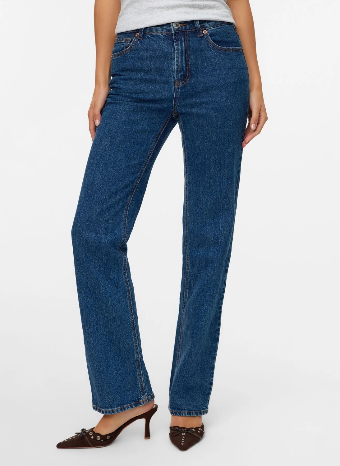 Vero Moda Mavi Kadın Denim Pantolon Vmtessa Hr Straıght Jeans LI3310 Ga görsel 2