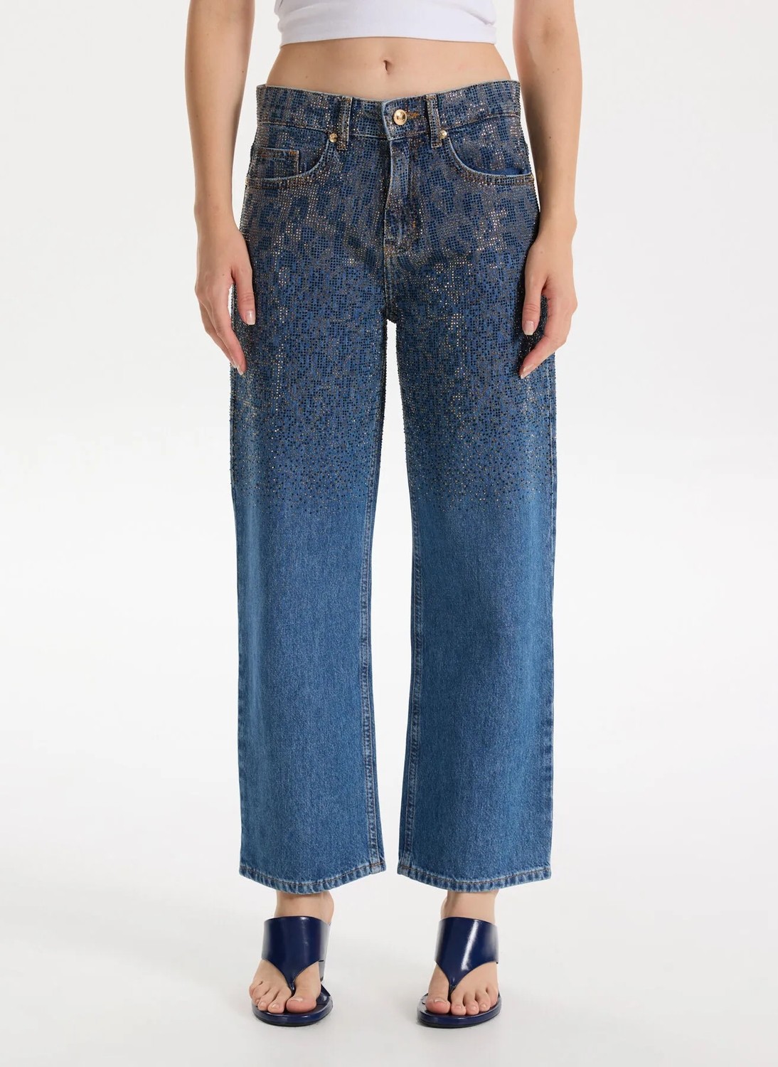 Just Cavalli Mavi Kadın Standart Denim Pantolon 78PAB5S7 görsel 3