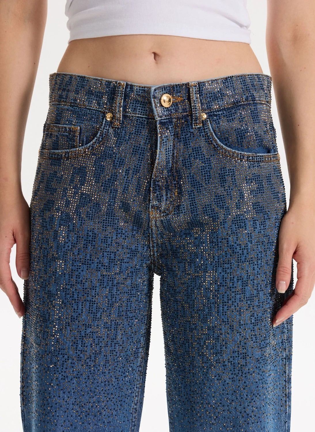 Just Cavalli Mavi Kadın Standart Denim Pantolon 78PAB5S7 görsel 4