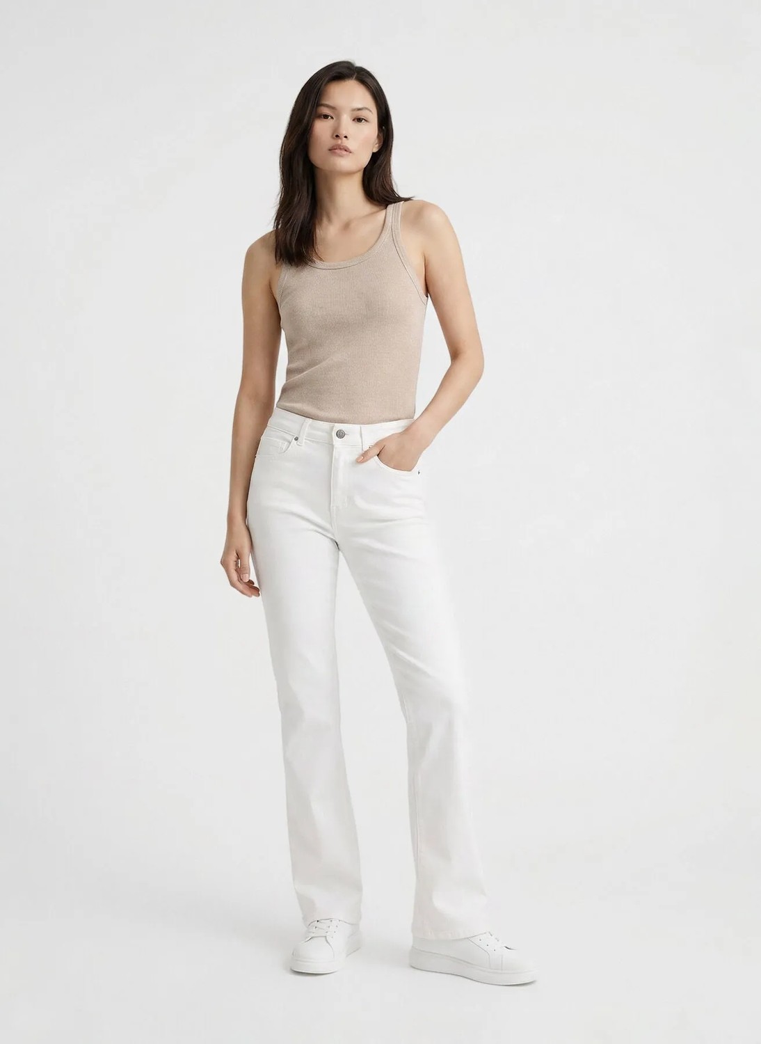 Limon Beyaz Kadın Denim Pantolon L6SL-PNT9057