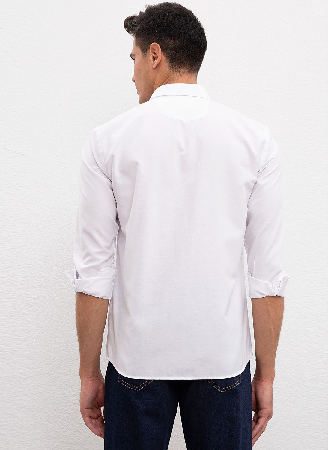 U.S. Polo Assn. Slim Fit Beyaz Erkek Gömlek görsel 3