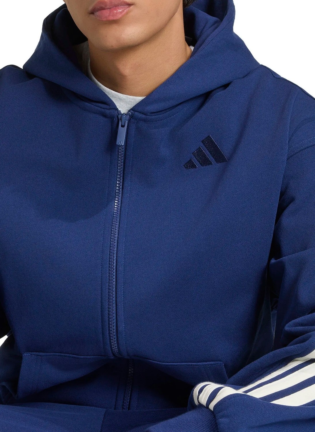 adidas KW2392 M Ak 3s Fz Mavi Erkek Zip Ceket görsel 5