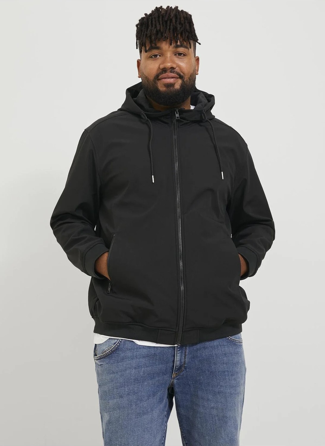 Jack & Jones Siyah Erkek Mont 12236331_JJEBASIC Softshell Hood No görsel 3